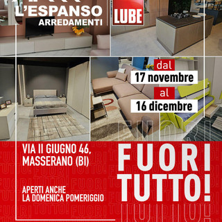 FUORI TUTTO L’ESPANSO: a Masserano l’arredamento di qualità diventa un’occasione imperdibile