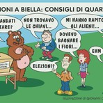 Biella, consigli di quartiere: gli elettori svaniscono rapiti dagli alieni - Illustrazione di Giovanni Cavallo Biella, consigli di quartiere: gli elettori svaniscono rapiti dagli alieni - Illustrazione di Giovanni Cavallo