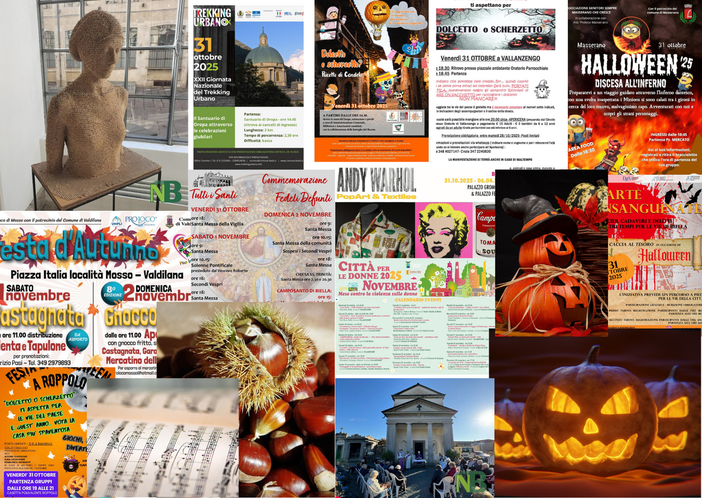 Tante cose da fare nel we del 31 ottobre, e 1 e 2 novembre