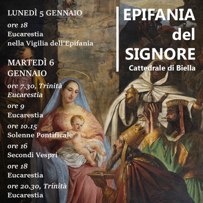 Epifania del Signore: il programma delle celebrazioni in Cattedrale a Biella