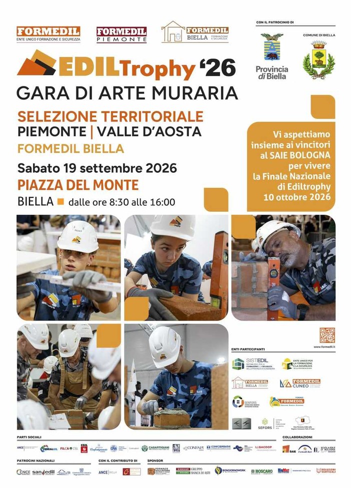 EdilTrophy 2026: a Biella la sfida dell’arte muraria tra tecnica, formazione e sicurezza EdilTrophy 2026: a Biella la sfida dell’arte muraria tra tecnica, formazione e sicurezza