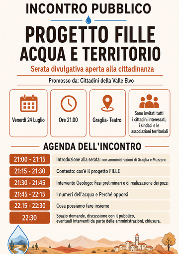 Graglia, incontro pubblico sul Progetto Fille: una serata dedicata ad acqua e territorio Graglia, incontro pubblico sul Progetto Fille: una serata dedicata ad acqua e territorio