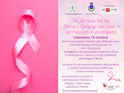 Tumore al seno: Benna in cammino per la prevenzione Tumore al seno: Benna in cammino per la prevenzione