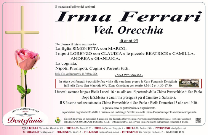 Irma Ferrari, Ved. Orecchia