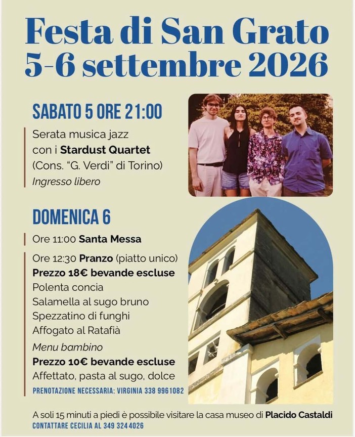 A Sordevolo un fine settimana tra cultura, musica e condivisione con la Festa di San Grato