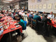 Nella fotografia: tavolata di partecipanti alla “Gran Favata” del Circolo Su Nuraghe Biella