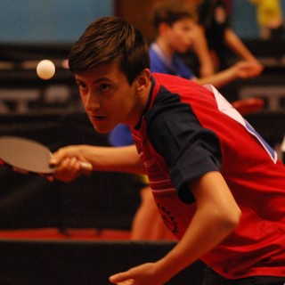 Francesco Gamba vincitore a Verzuolo nel singolare maschile del torneo Ping Pong Kids nella categoria GM2