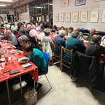 Nella fotografia: tavolata di partecipanti alla “Gran Favata” del Circolo Su Nuraghe Biella