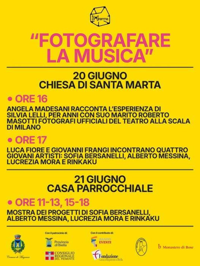 “Fotografare la musica” a Magnano: due giorni tra immagini, arte e giovani talenti “Fotografare la musica” a Magnano: due giorni tra immagini, arte e giovani talenti