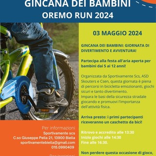 Oremo Run venerdì 3 maggio un pomeriggio di divertimento