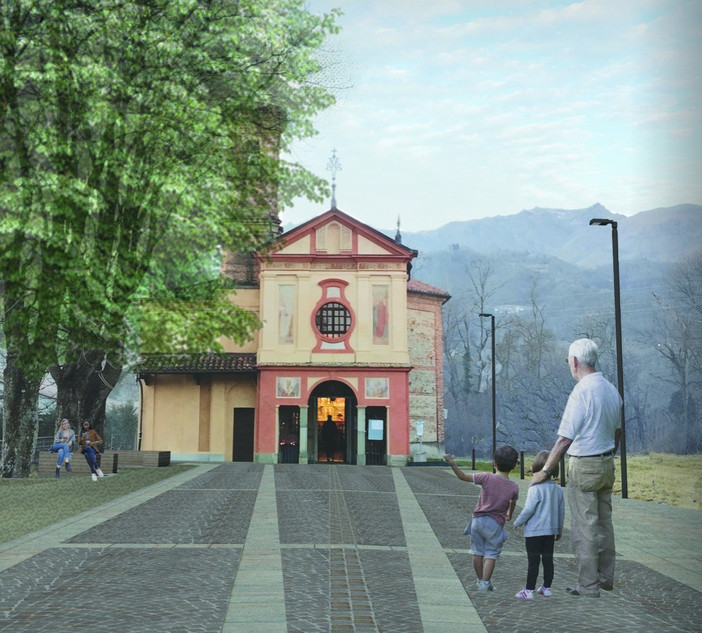 Graglia, nuovo volto per la piazza della Chiesa della Madonna della Neve