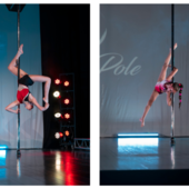 Cesena, ottimi risultati per le giovani atlete biellesi al “Butterfly Evolution Pole”, nella foto Garavaglia e Barbera