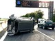 Incidente sulla Torino-Pinerolo: un'auto si ribalta sulla carreggiata