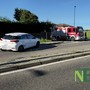 Scontro tra due mezzi alla rotonda di Valdengo, una donna in ospedale (foto di Mauro Benedetti per newsbiella.it)
