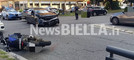 Scontro tra auto e moto a Biella (foto di Mattia Baù in esclusiva per newsbiella.it)