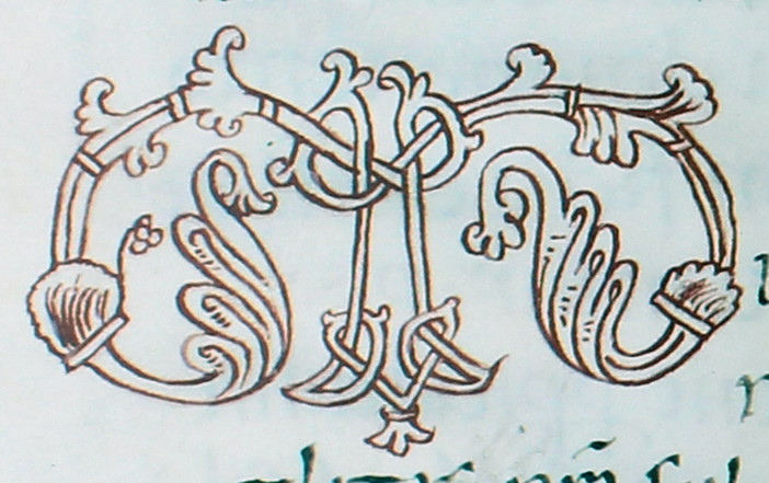 Nell’immagine: capolettera “M”, Sacramentarium Episcopi Warmundi (Sacramentario del Vescovo Warmondo di Ivrea): fine secolo X, Ivrea, Biblioteca Capitolare, Ms 31 LXXXVI). Priuli Verlucca,1990, copia posseduta a Biella dal Comm. Mario Coda