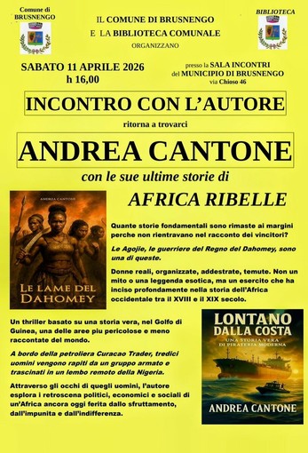 Brusnengo ospita Andrea Cantone: incontro con l’autore di "Africa ribelle"