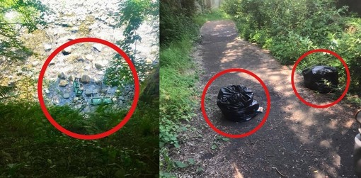 Gesti di inciviltà a Miagliano: panchine gettate nel torrente e rifiuti abbandonati al ponte vecchio (foto dalla pagina Facebook di Miagliano E-News) Gesti di inciviltà a Miagliano: panchine gettate nel torrente e rifiuti abbandonati al ponte vecchio (foto dalla pagina Facebook di Miagliano E-News)
