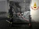 Roppolo, a fuoco un capannone in piena notte Roppolo, a fuoco un capannone in piena notte