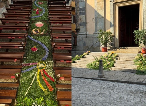 Biella, un tappeto di fiori verso l’altare: l’infiorata del Favaro richiama un gran numero di visitatori Biella, un tappeto di fiori verso l’altare: l’infiorata del Favaro richiama un gran numero di visitatori