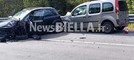 Scontro tra due auto sulla Settimo Vittone, chiusa la strada per Ivrea (foto di Mattia Baù per newsbiella.it)