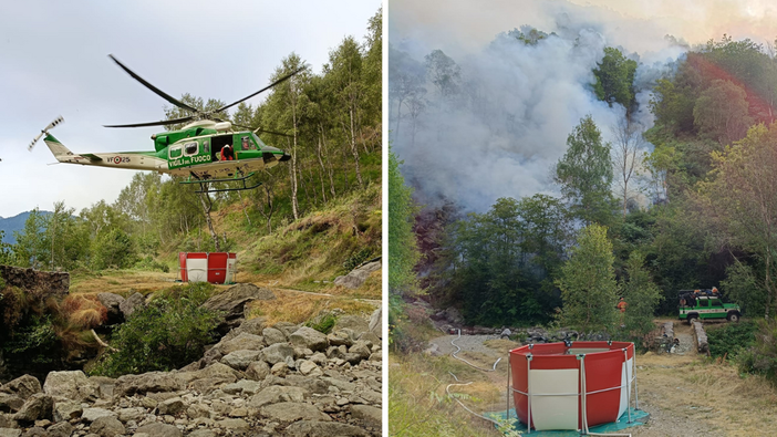 Incendio Monte Barone, ripresa di un focolaio: 49 lanci dell’elicottero Incendio Monte Barone, ripresa di un focolaio: 49 lanci dell’elicottero