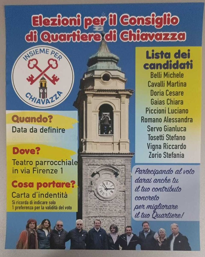 Biella, elezioni dei consigli di quartiere, rinviata la presentazione di "Insieme per Chiavazza" Biella, elezioni dei consigli di quartiere, rinviata la presentazione di "Insieme per Chiavazza"