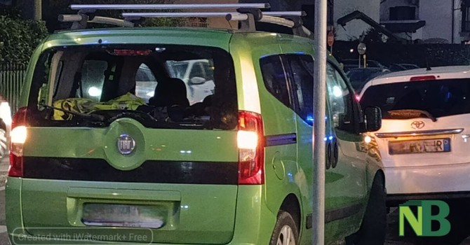 Monopattino e auto si scontrano a Candelo, Carabinieri sul posto FOTO Mattia Baù per newsbiella.it