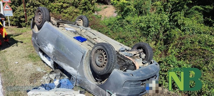 Buronzo: auto si ribalta, uomo alla guida trasportato in ospedale con elisoccorso