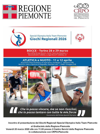 In Piemonte i Giochi Regionali Special Olympics: 370 atleti verso i Giochi Nazionali di Lignano Sabbiadoro