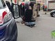 Biella: incidente in via Piave, auto ribaltata, strada chiusa al traffico, foto Mattia Baù per newsbiella.it