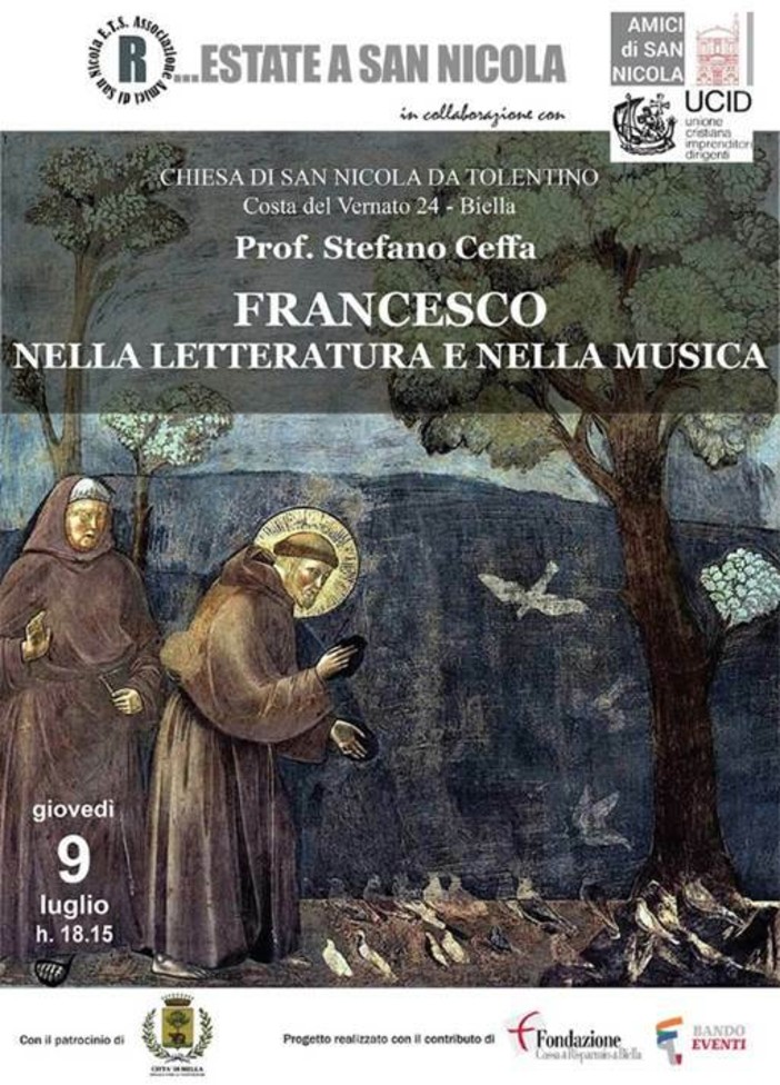 Nella chiesa di San Nicola la conferenza “Francesco nella letteratura e nella musica” Nella chiesa di San Nicola la conferenza “Francesco nella letteratura e nella musica”