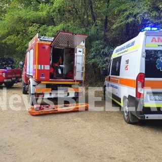 Ferito sul greto del torrente Elvo, soccorso un uomo a Occhieppo Superiore (foto di Mauro Benedetti per newsbiella.it)