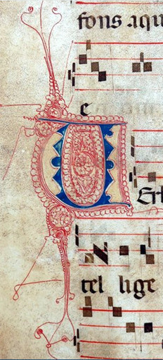 Nell’immagine: l’incipit, “V”, in Giampaolo Mele (a cura di), Die ac Nocte. I Codici Liturgici di Oristano dal Giudicato di Arborea all’età spagnola (secoli XI-XVII), Cagliari: AMD Edizioni, 2009 Nell’immagine: l’incipit, “V”, in Giampaolo Mele (a cura di), Die ac Nocte. I Codici Liturgici di Oristano dal Giudicato di Arborea all’età spagnola (secoli XI-XVII), Cagliari: AMD Edizioni, 2009