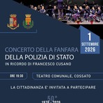 La fanfara della Polizia di Stato in concerto a Cossato in ricordo del Vice Questore Cusano La fanfara della Polizia di Stato in concerto a Cossato in ricordo del Vice Questore Cusano
