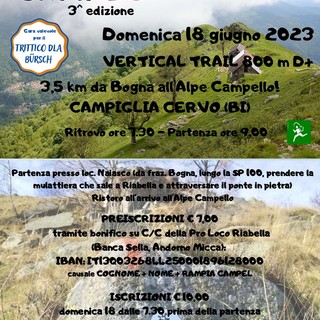 Torna il Rampia Campel, vertical trail a Campiglia Cervo Torna il Rampia Campel, vertical trail a Campiglia Cervo