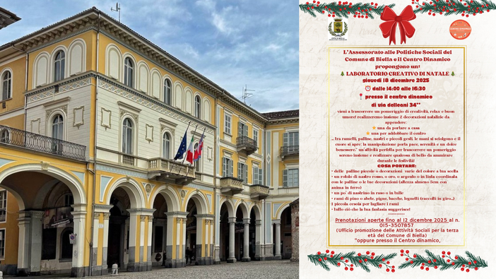 Biella, iscrizioni aperte per il Laboratorio di Natale: creatività e benessere al Centro Dinamico