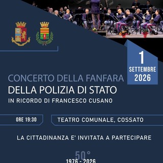 La fanfara della Polizia di Stato in concerto a Cossato in ricordo del Vice Questore Cusano La fanfara della Polizia di Stato in concerto a Cossato in ricordo del Vice Questore Cusano