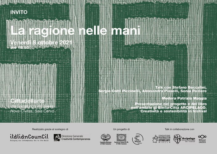 A Cittadellearte - Fondazione Pistoletto, il talk sul progetto e sul libro "La ragione nelle mani" di Stefano Boccalini A Cittadellearte - Fondazione Pistoletto, il talk sul progetto e sul libro "La ragione nelle mani" di Stefano Boccalini
