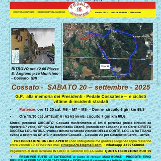 Ciclismo Amatoriale, a Cossato si corre alla memoria dei Presidenti Pedale Cossatese e dei ciclisti vittime di incidenti stradali