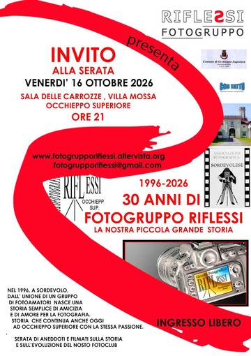 Occhieppo Superiore, Fotogruppo Riflessi festeggia trent’anni a Villa Mossa Occhieppo Superiore, Fotogruppo Riflessi festeggia trent’anni a Villa Mossa