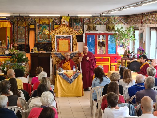 Il Lama Tibetano Geshe Konchok Wangdu al Monastero Mandala Samten Ling di Graglia