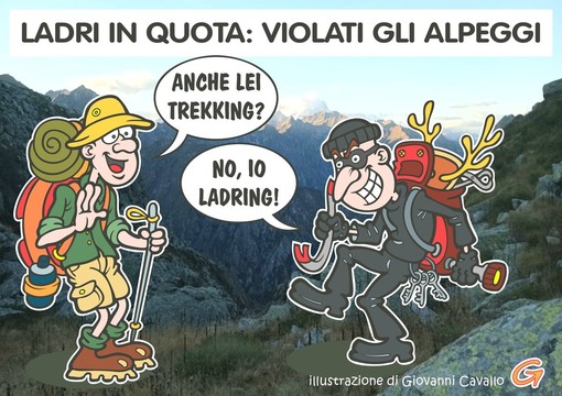 Alpeggi biellesi nel mirino dei vandali: l'inciviltà sale in quota - Illustrazione di Giovanni Cavallo