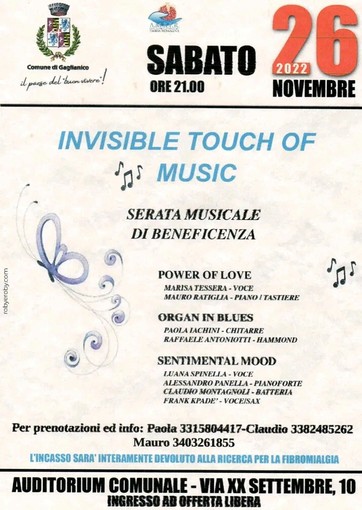 “Invisible touch of music”, all'auditorium gaglianico