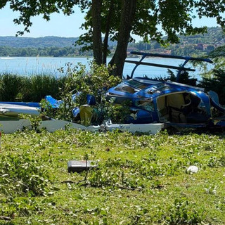 Dal nord ovest: Elicottero precipitato a Lesa, un morto e tre feriti