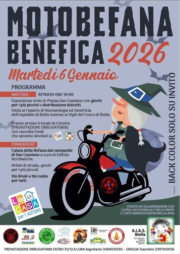 Biella, Motobefana Benefica 2026: Epifania solidale tra moto e spettacoli Biella, Motobefana Benefica 2026: Epifania solidale tra moto e spettacoli