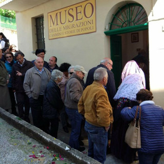 Ingresso del “Museo delle Migrazioni, Cammini e Storie di Popoli” di Pettinengo