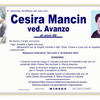Cesira Mancin, ved. Avanzo