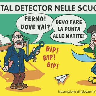 Sicurezza a scuola, il Biellese frena: “I metal detector non sono la soluzione” - Illustrazione di Giovanni Cavallo