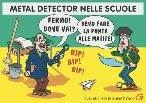 Sicurezza a scuola, il Biellese frena: “I metal detector non sono la soluzione” - Illustrazione di Giovanni Cavallo